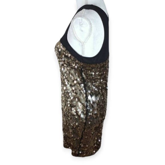 EXPRESS BLACK & GOLD SEQUIN SHIFT DRESS SZ.S EUC. - Picture 5 of 9